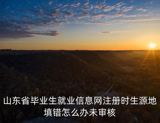 山東省畢業(yè)生就業(yè)信息網(wǎng)注冊時(shí)生源地填錯(cuò)怎么辦未審核