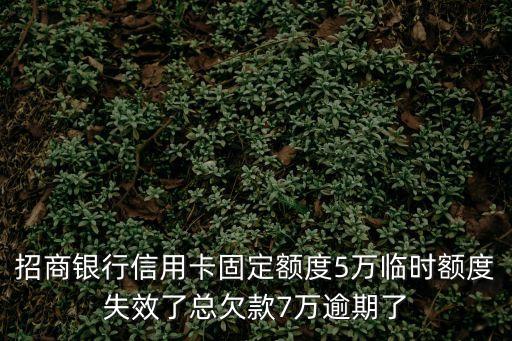 招商銀行信用卡固定額度5萬臨時額度失效了總欠款7萬逾期了