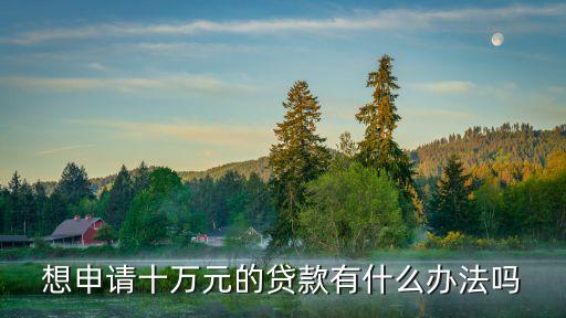 想申請(qǐng)十萬(wàn)元的貸款有什么辦法嗎