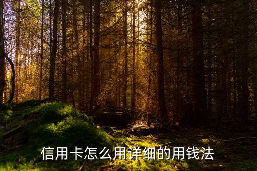 信用卡怎么用詳細(xì)的用錢法