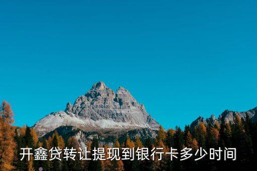 開鑫貸轉(zhuǎn)讓提現(xiàn)到銀行卡多少時(shí)間