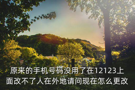 原來(lái)的手機(jī)號(hào)碼沒用了在12123上面改不了人在外地請(qǐng)問現(xiàn)在怎么更改