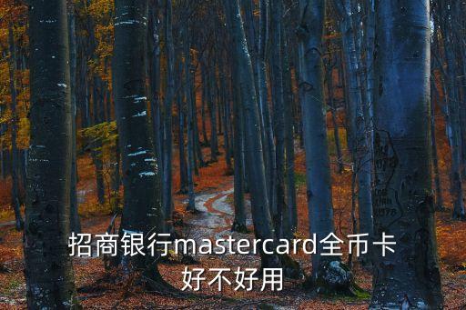 招商銀行mastercard全幣卡好不好用