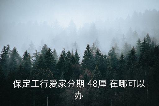 怎么辦愛家分期，保定工行愛家分期 48厘 在哪可以辦