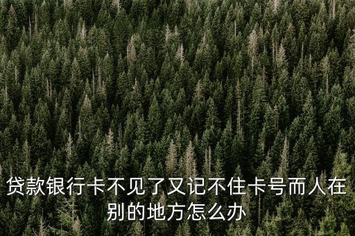 貸款銀行卡不見了又記不住卡號而人在別的地方怎么辦