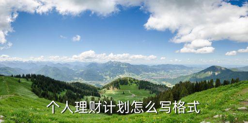 個(gè)人理財(cái)計(jì)劃書怎么寫，理財(cái)計(jì)劃怎么寫
