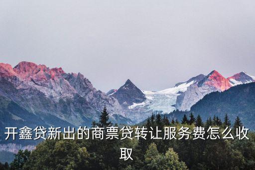開鑫貸新出的商票貸轉讓服務費怎么收取