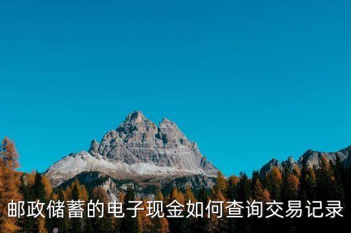 郵政儲蓄的電子現(xiàn)金如何查詢交易記錄