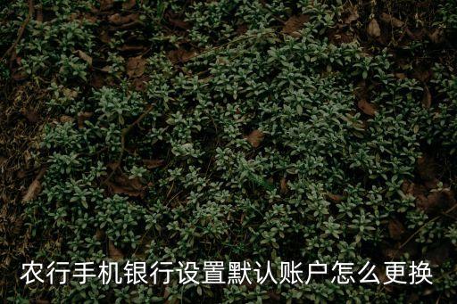 農(nóng)行默認賬戶怎么取消，登陸農(nóng)業(yè)銀行網(wǎng)上銀行時怎么取消默認的卡號