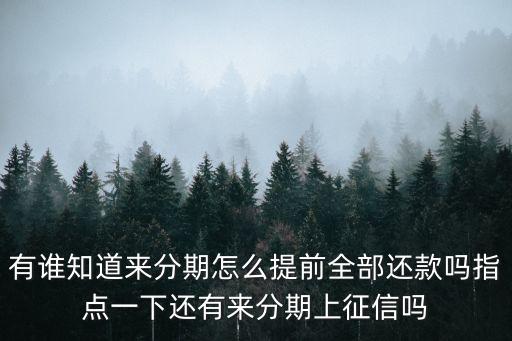 有誰知道來分期怎么提前全部還款嗎指點(diǎn)一下還有來分期上征信嗎