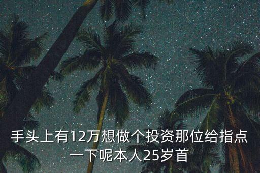 手頭上有12萬想做個投資那位給指點一下呢本人25歲首