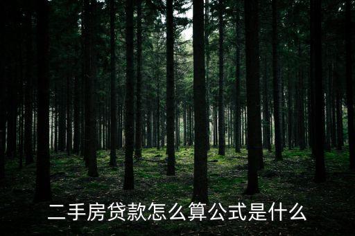 二手房貸款怎么算公式是什么