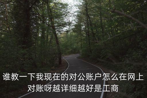 誰(shuí)教一下我現(xiàn)在的對(duì)公賬戶怎么在網(wǎng)上對(duì)賬呀越詳細(xì)越好是工商