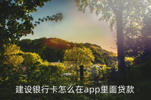 建設(shè)銀行卡怎么在app里面貸款
