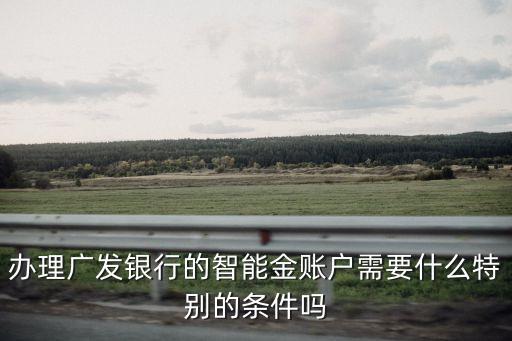 辦理廣發(fā)銀行的智能金賬戶需要什么特別的條件嗎