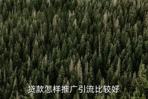 貸款怎樣推廣引流比較好