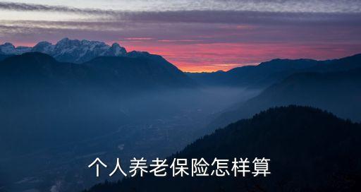 養(yǎng)老險怎么算，個人養(yǎng)老保險怎樣算