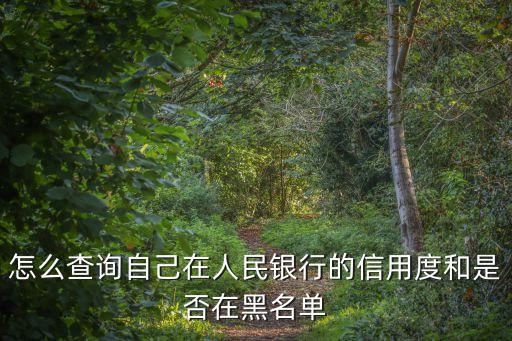 怎么查詢自己在人民銀行的信用度和是否在黑名單