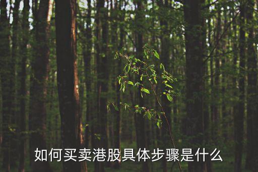 如何買賣港股具體步驟是什么
