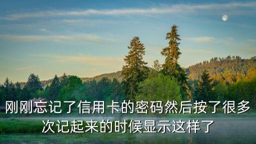剛剛忘記了信用卡的密碼然后按了很多次記起來的時候顯示這樣了