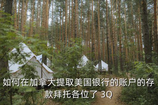 在加拿大怎么取款，如何在加拿大提取美國銀行的賬戶的存款拜托各位了 3Q