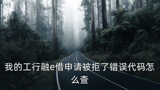 我的工行融e借申請被拒了錯(cuò)誤代碼怎么查