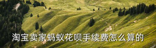 淘寶賣家螞蟻花唄手續(xù)費(fèi)怎么算的