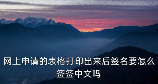 辦卡表格怎么簽，網(wǎng)上申請(qǐng)的表格打印出來(lái)后簽名要怎么簽簽中文嗎