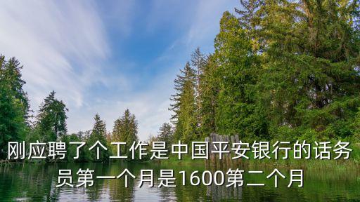剛應(yīng)聘了個(gè)工作是中國平安銀行的話務(wù)員第一個(gè)月是1600第二個(gè)月