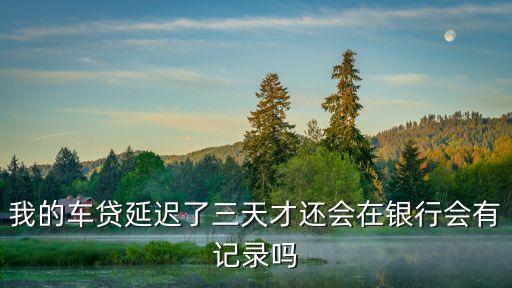 我的車貸延遲了三天才還會在銀行會有記錄嗎