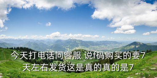 今天打電話問客服 說f碼購(gòu)買的要7天左右發(fā)貨這是真的真的是7