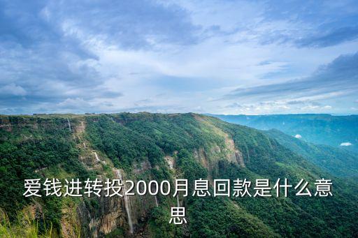 愛錢進(jìn)利息怎么那么高，愛錢進(jìn)轉(zhuǎn)投2000月息回款是什么意思