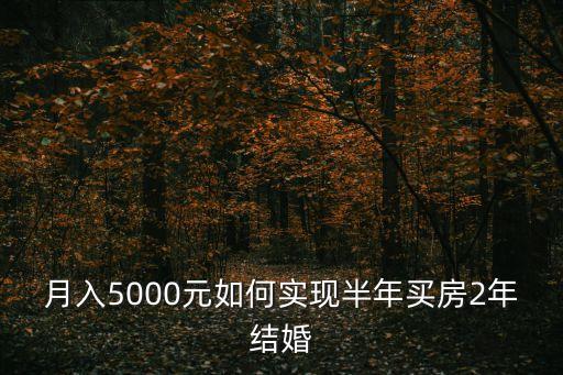 月入5000元如何實(shí)現(xiàn)半年買房2年結(jié)婚