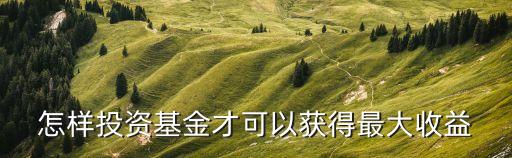 怎樣投資基金才可以獲得最大收益