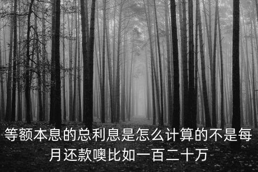 等額本息的總利息是怎么計算的不是每月還款噢比如一百二十萬