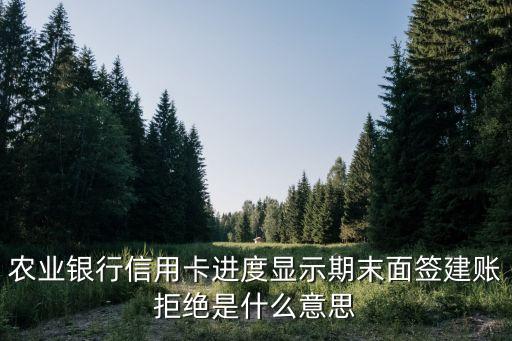 農(nóng)業(yè)銀行信用卡進(jìn)度顯示期末面簽建賬拒絕是什么意思