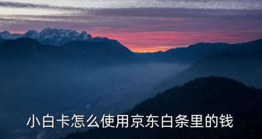 小白卡怎么使用京東白條里的錢(qián)