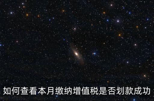 如何查看本月繳納增值稅是否劃款成功