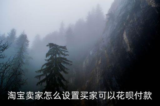 淘寶賣家怎么設(shè)置買家可以花唄付款