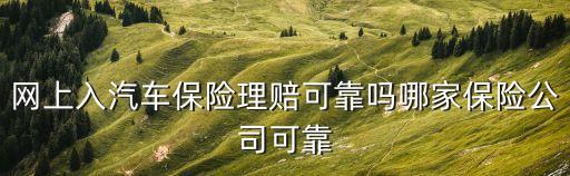 網(wǎng)上入汽車保險理賠可靠嗎哪家保險公司可靠