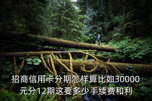 招商信用卡分期怎樣算比如30000元分12期這要多少手續(xù)費和利