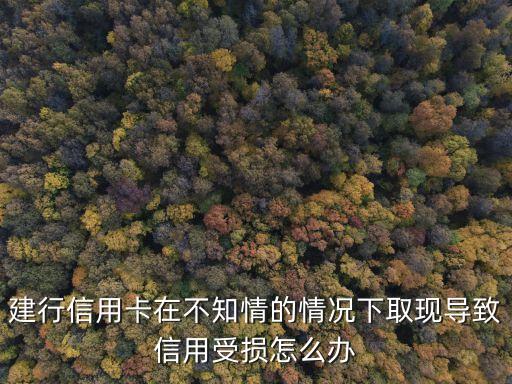 建行信用卡在不知情的情況下取現(xiàn)導(dǎo)致信用受損怎么辦