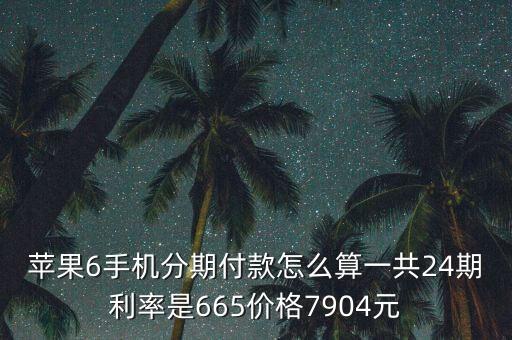蘋果6手機分期付款怎么算一共24期利率是665價格7904元