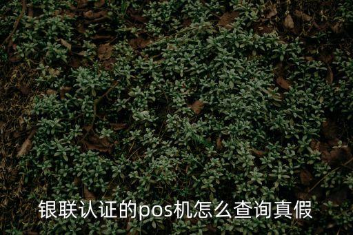 銀聯(lián)認(rèn)證的pos機(jī)怎么查詢真假