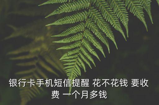 銀行卡手機(jī)短信提醒 花不花錢 要收費(fèi) 一個(gè)月多錢