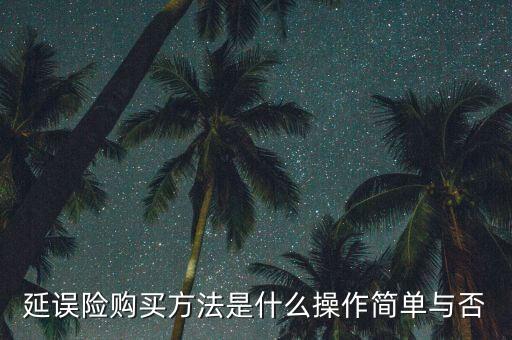 延誤險(xiǎn)購(gòu)買方法是什么操作簡(jiǎn)單與否