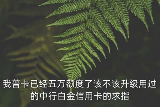 我普卡已經(jīng)五萬額度了該不該升級(jí)用過的中行白金信用卡的求指