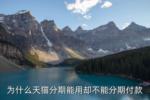 為什么天貓分期能用卻不能分期付款