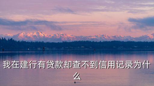 我在建行有貸款卻查不到信用記錄為什么