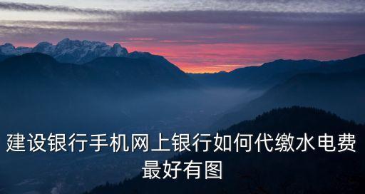 建設(shè)銀行手機網(wǎng)上銀行如何代繳水電費最好有圖